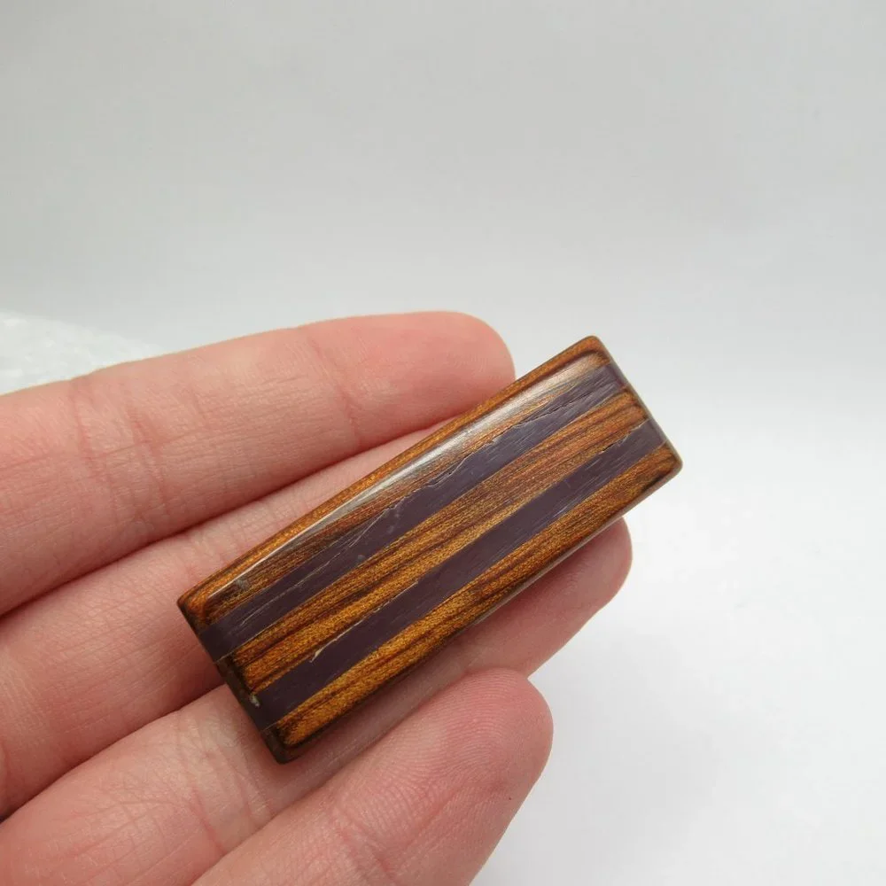 Wood Inlay Brooch